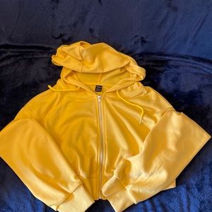 Shein, medium, yellow halter hoodie
